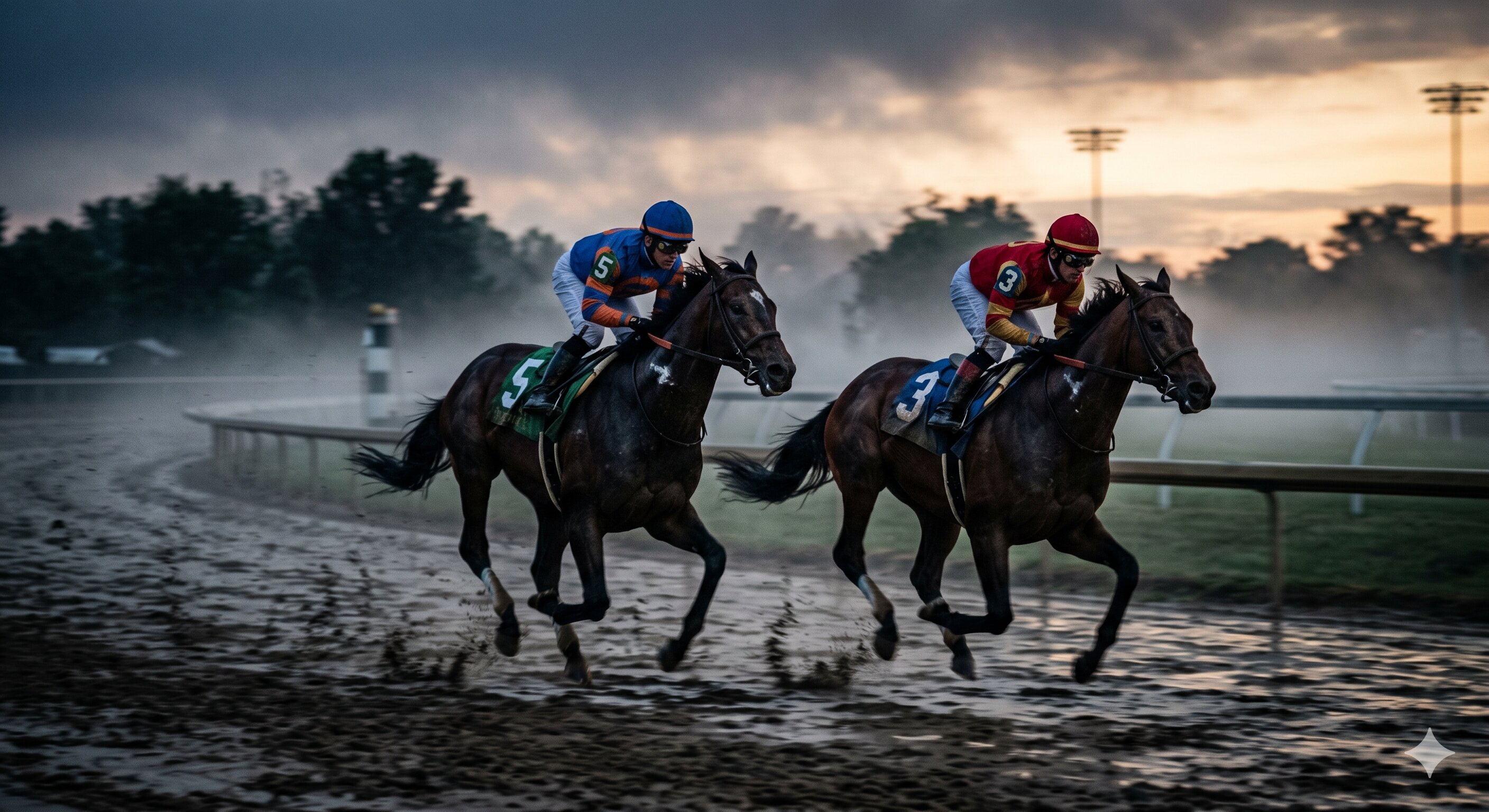 Starting gate at Churchill Downs before the Kentucky Derby, showing post position numbers